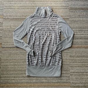 KATE MACK L/S Mock Turtle Knit Shirt with Sequins - Kid 8